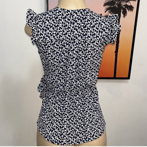 Monteau Ruffled Floral Blouse Sz S - Picture 6 of 8